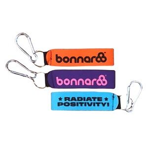 Lot of 3 Bonnaroo Keychain Wristlet Carabiner Radiate Positivity Neoprene